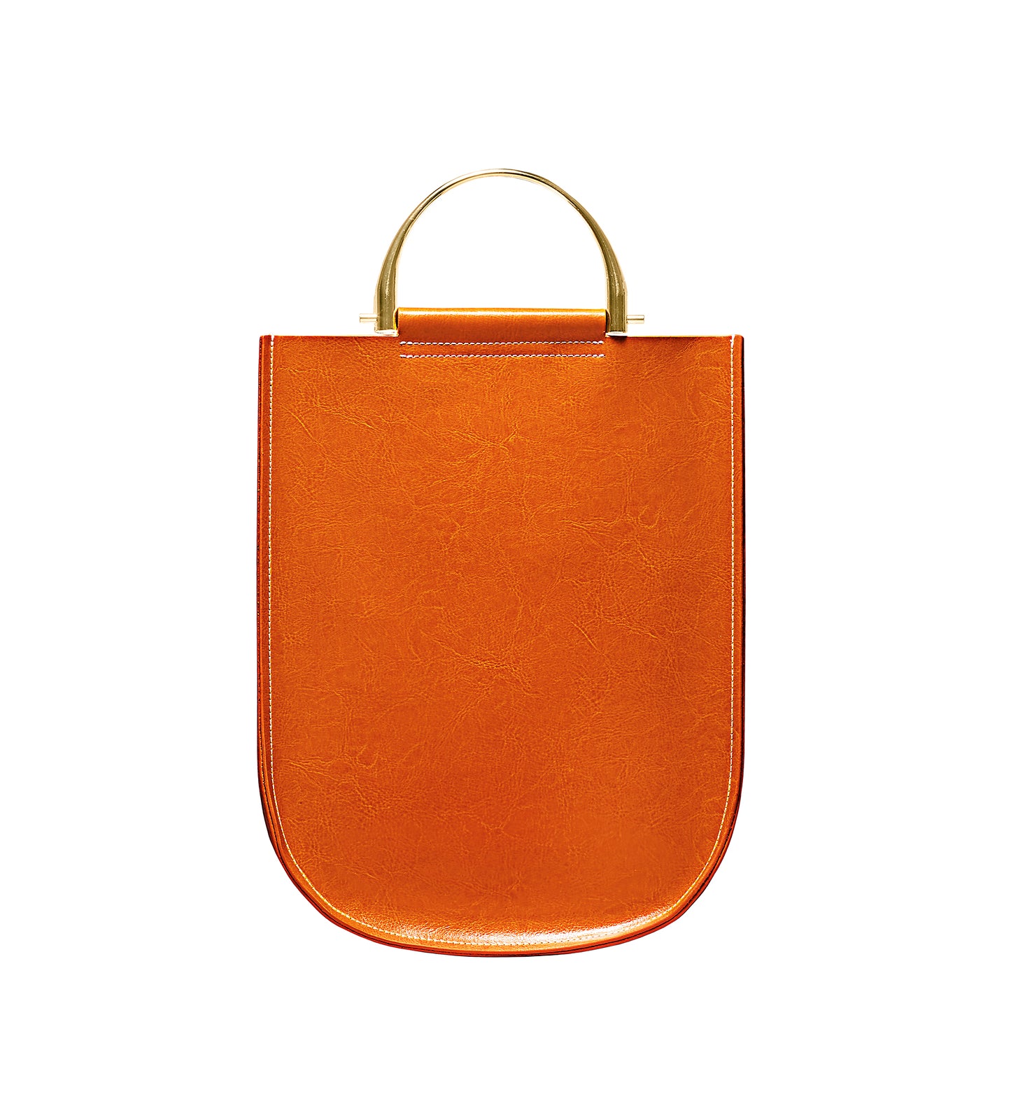Soft Leather Tote in cognac brown- Gold Handle